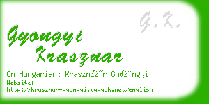 gyongyi krasznar business card